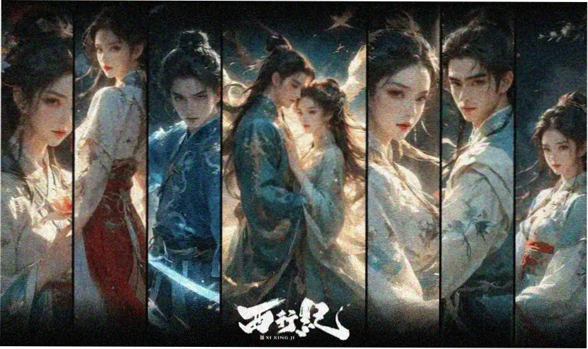 密桃动漫像素放映室首页横幅，湖蓝掌机屏幕与淡黄方格纸背景
